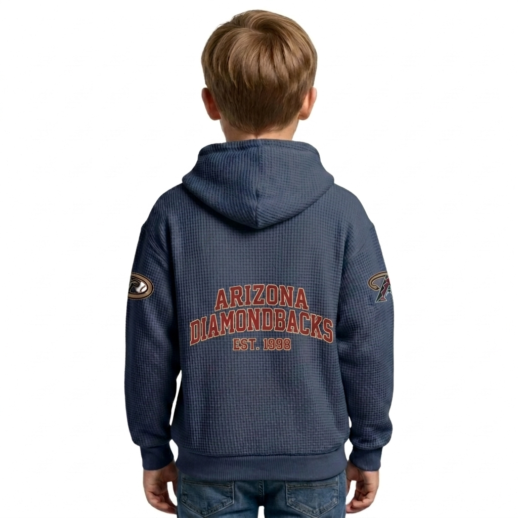 Arizona Diamondbacks EST 1998 Kids Baseball Fan Printed Waffle Quarter Zip Hoodie