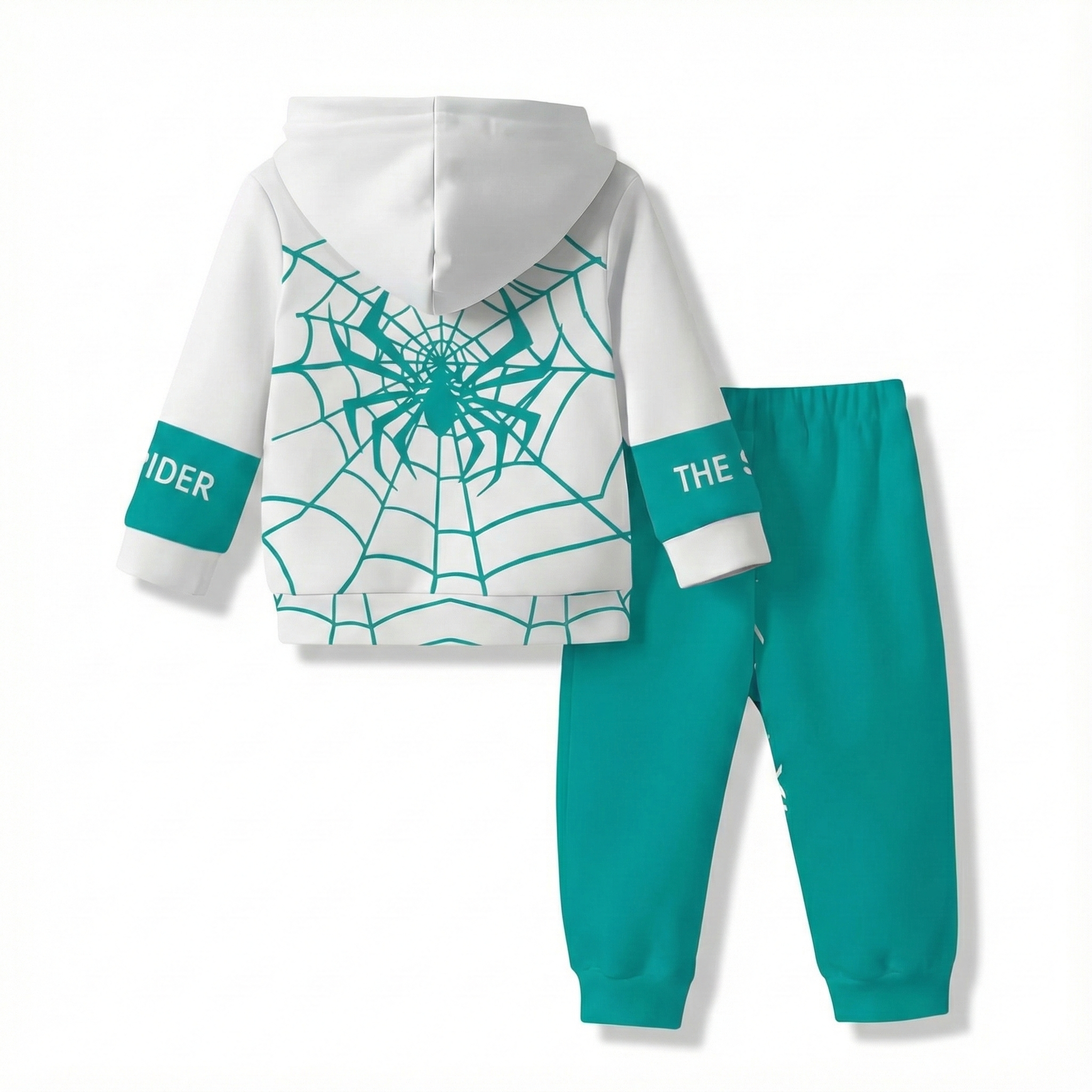 Baby Boy Spider Print Outfit Set For Outdoor Activities
