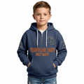 Tampa Bay Rays EST 1998 Kids Baseball Fan Printed Waffle Quarter Zip Hoodie