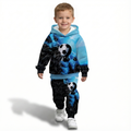 Baby Football Graphic Hooded Sweatshirt Set For Daily Wear