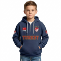 FIFA 2026 Turkey Printed Waffle Quarter Zip Kids Football Fan Hoodie