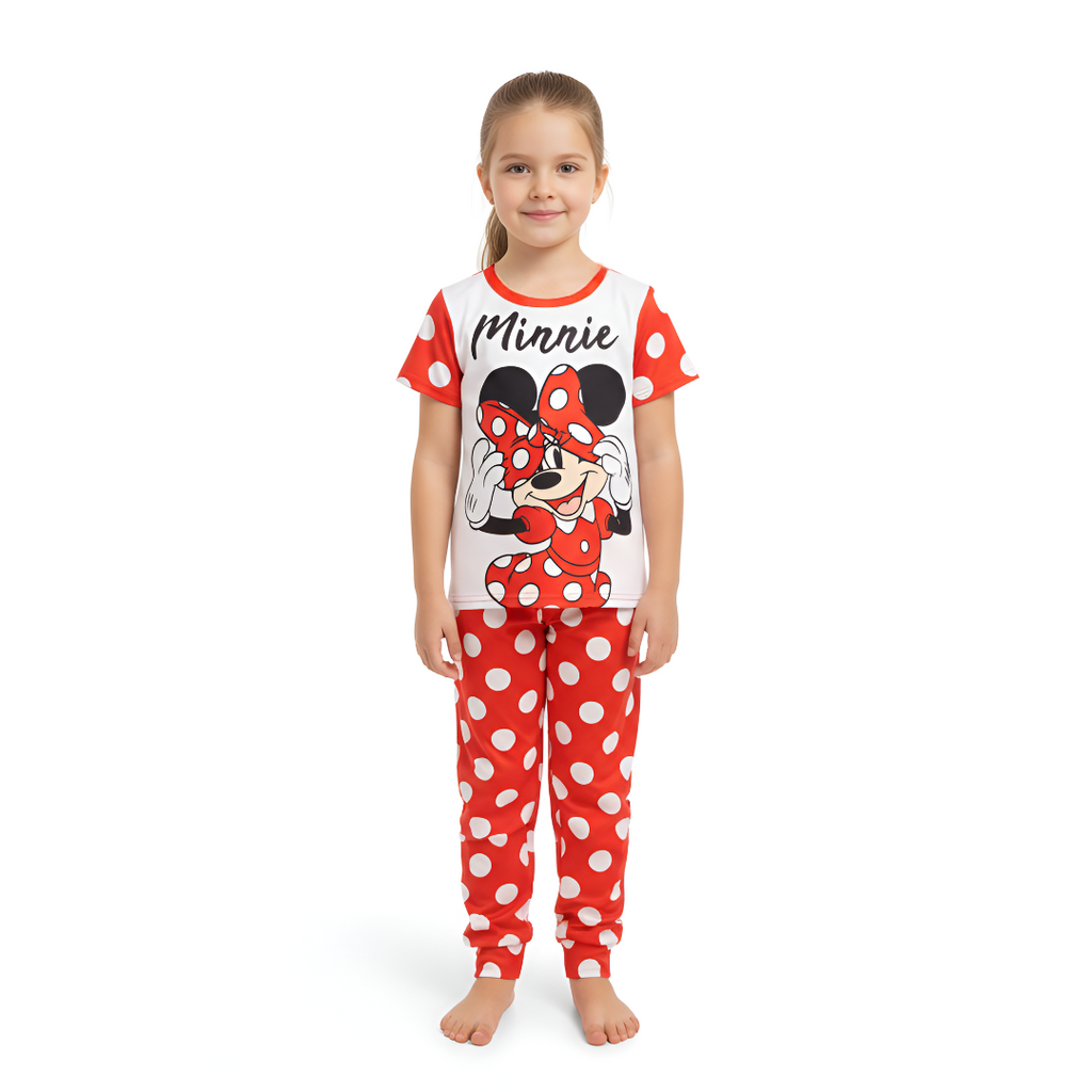 Minnie Cartoon Polka Dot Kids Pajama Set