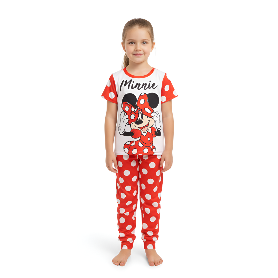 Minnie Cartoon Polka Dot Kids Pajama Set