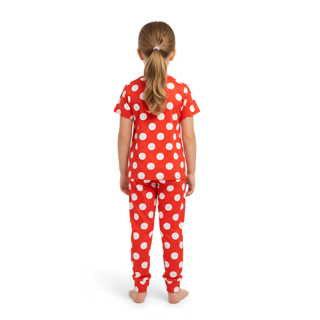 Minnie Cartoon Polka Dot Kids Pajama Set