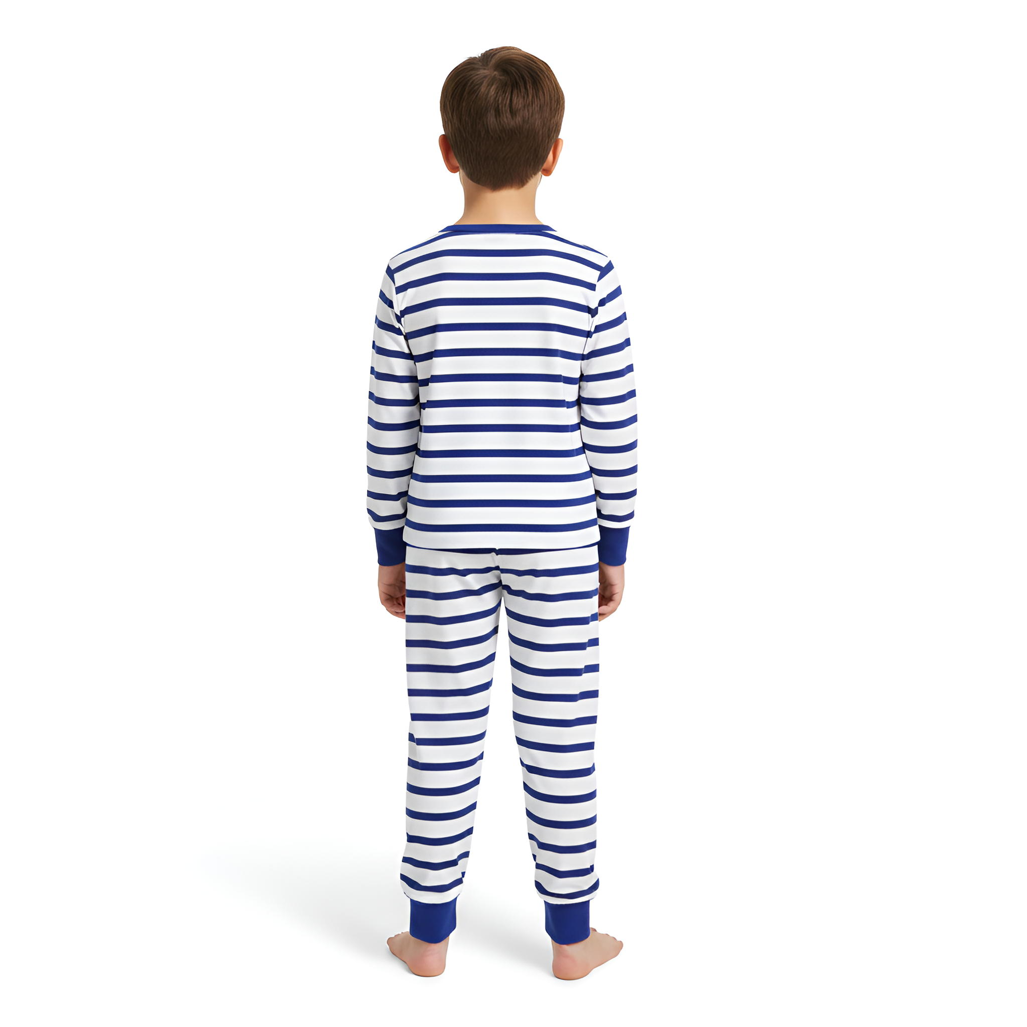 Mickey Mouse Striped Cartoon Print Kids Pajama Set