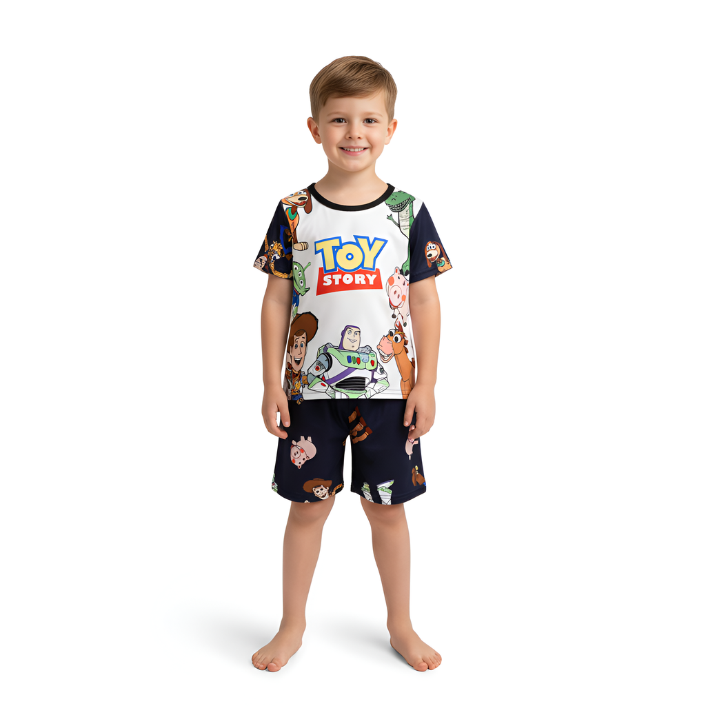Boys Toy Story Character Print Short Sleeve Pajama Set