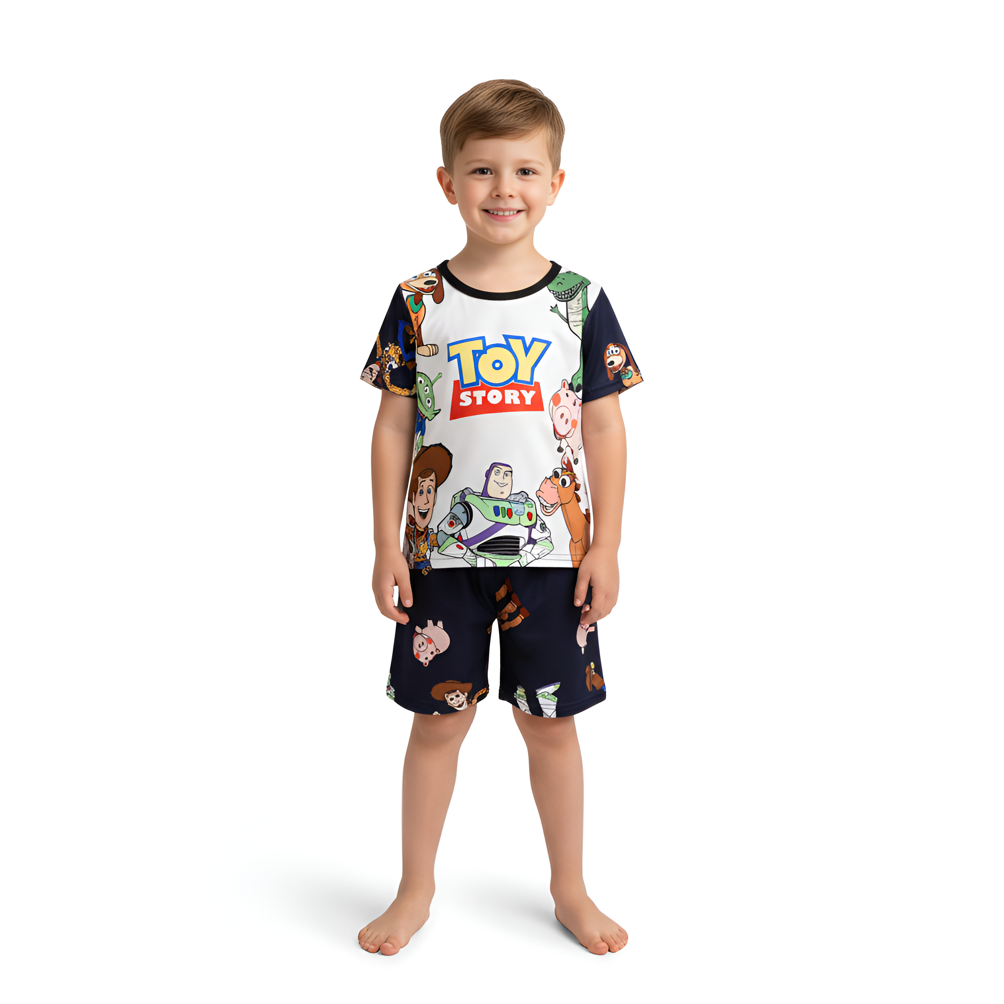 Boys Toy Story Character Print Short Sleeve Pajama Set