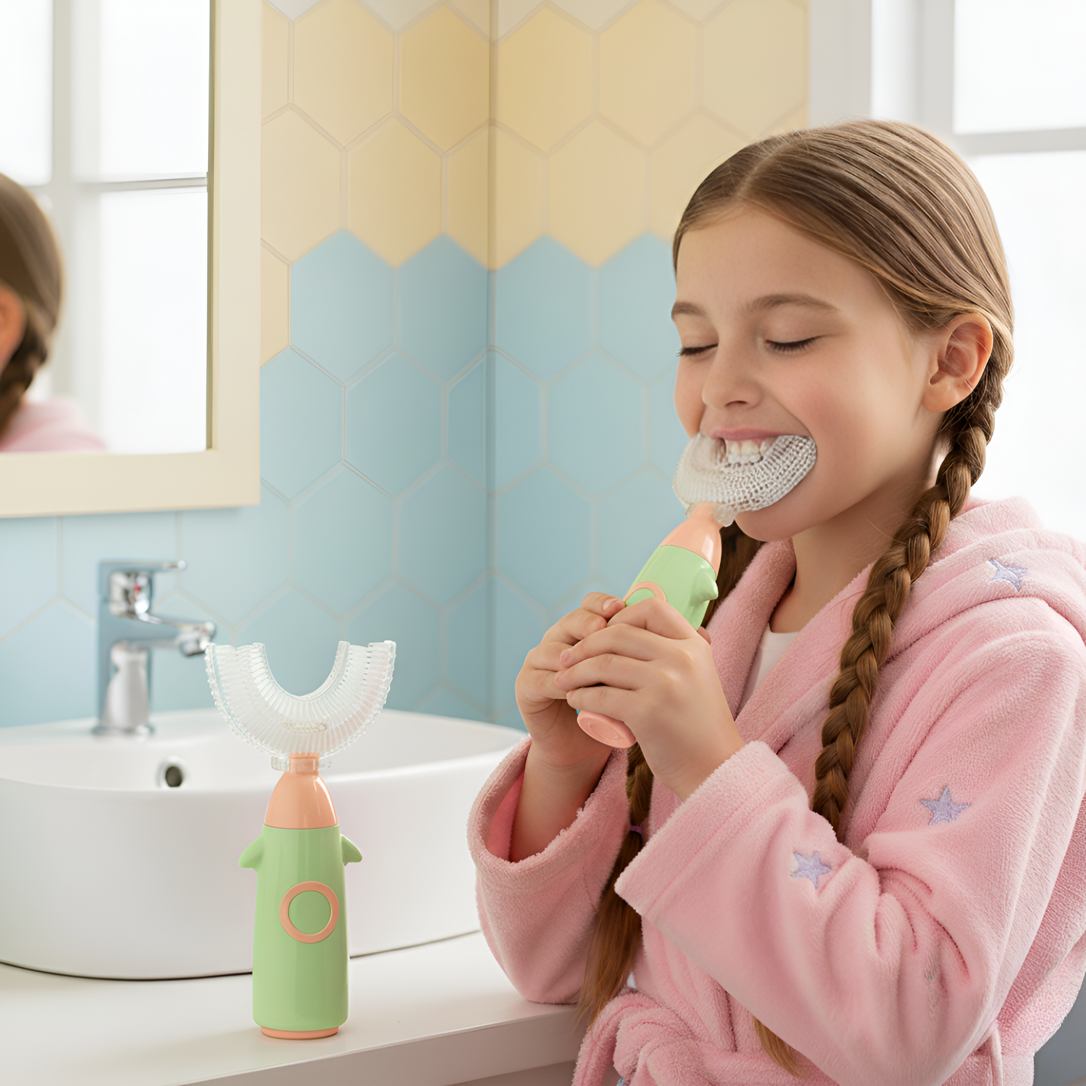 Kids U Shaped Silicone Soft Bristle Manual Cleaning Brush