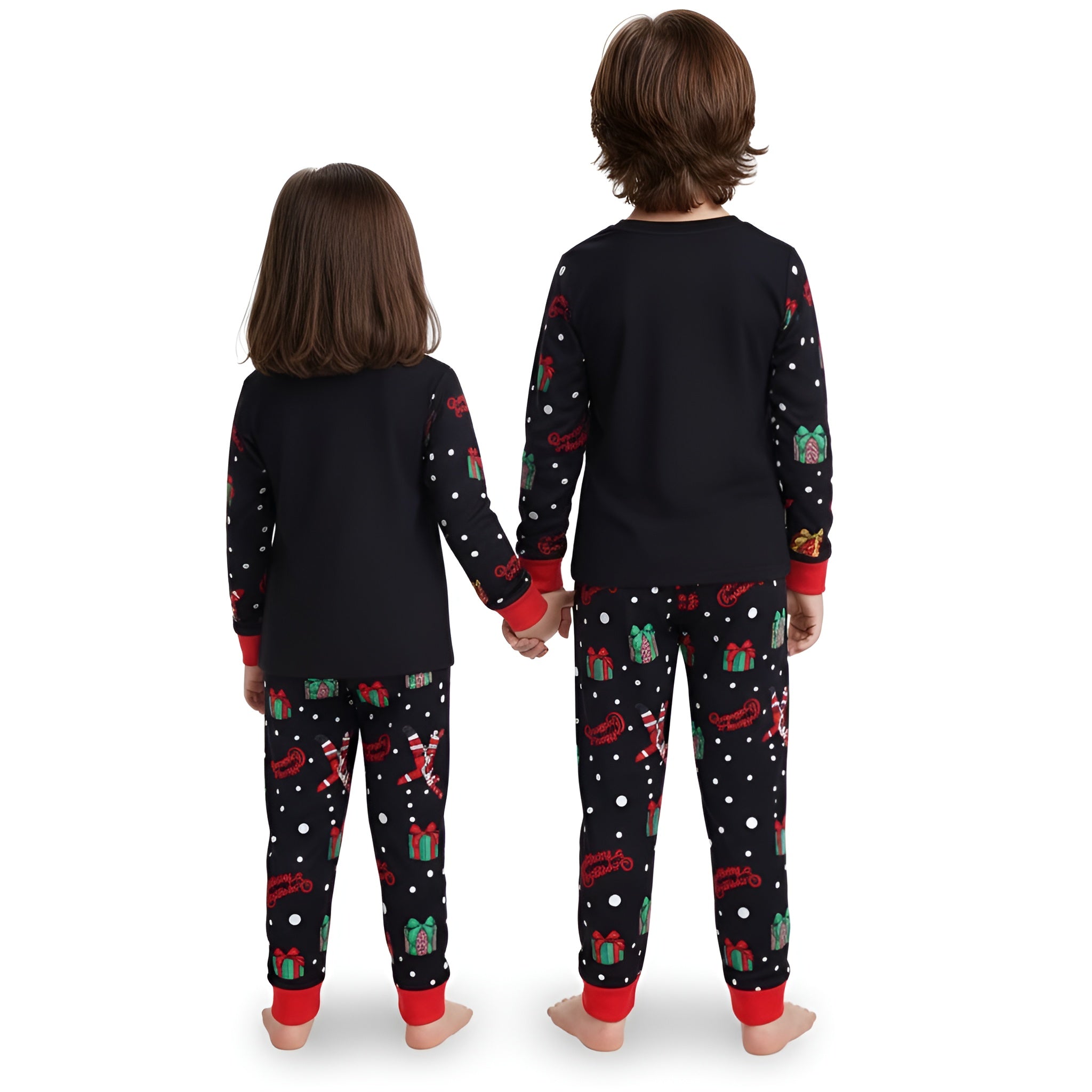 Santa Claus And Gifts Print Long Sleeve Matching Set