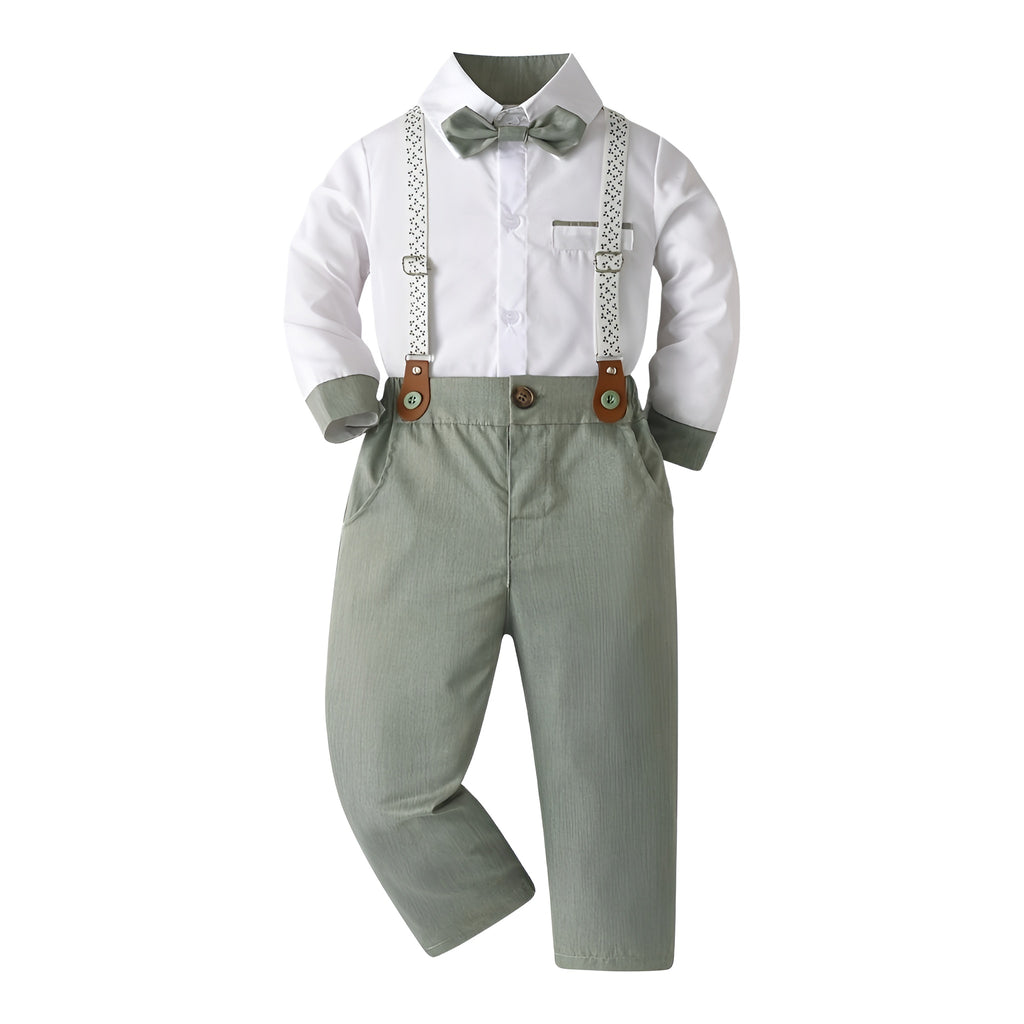 Boys Gentleman Party Suit With Bow Tie And Long Pants