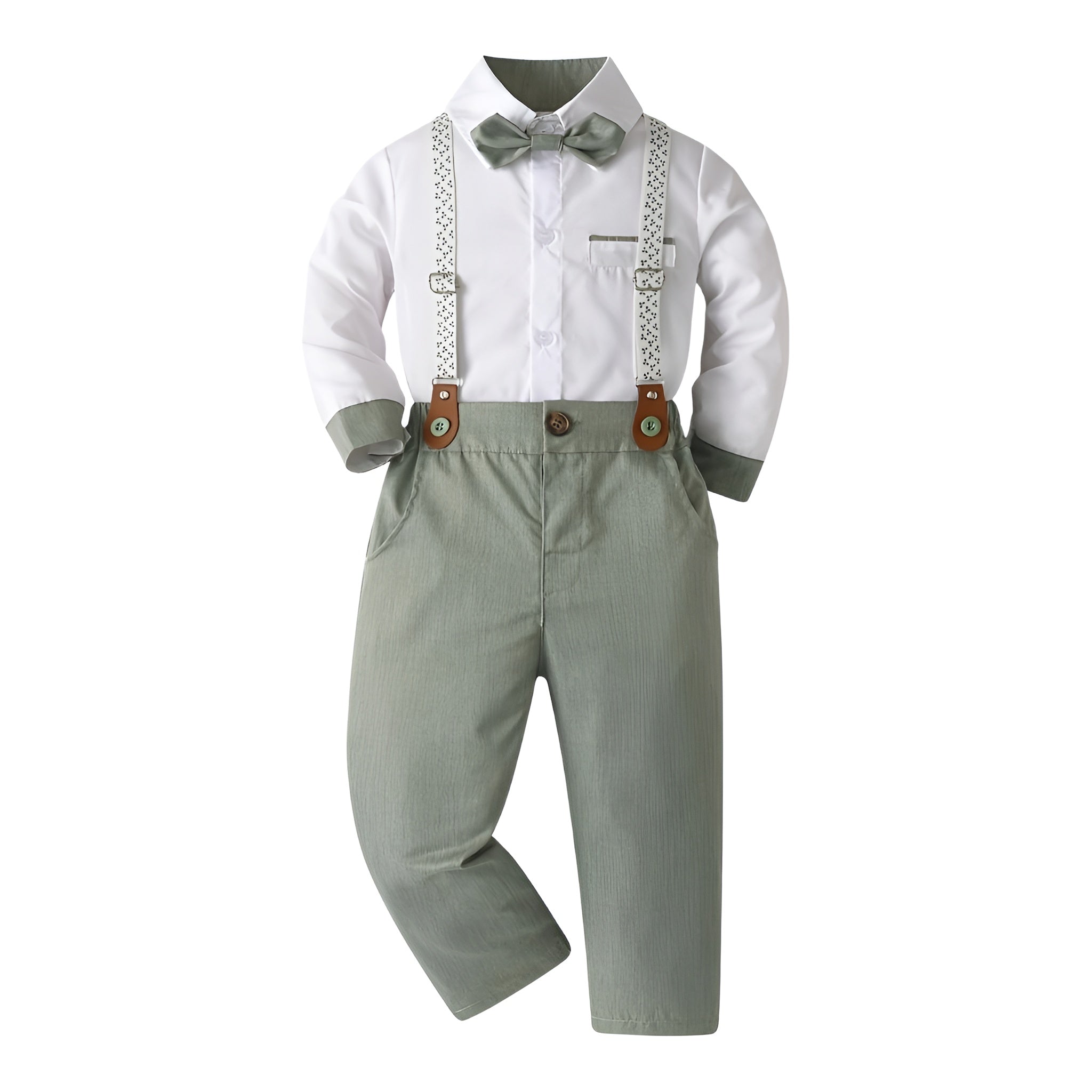 Boys Gentleman Party Suit With Bow Tie And Long Pants
