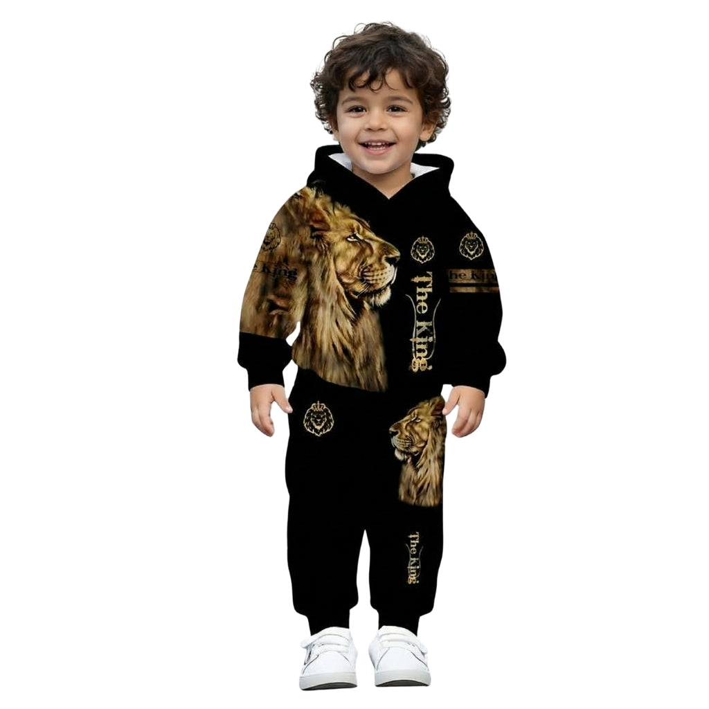 Toddler Boys Lion Print Hoodie And Pants Set