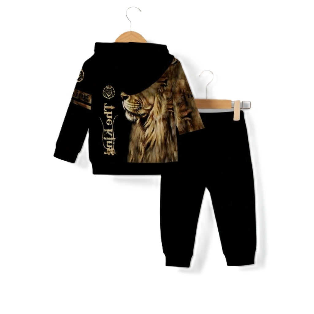 Toddler Boys Lion Print Hoodie And Pants Set