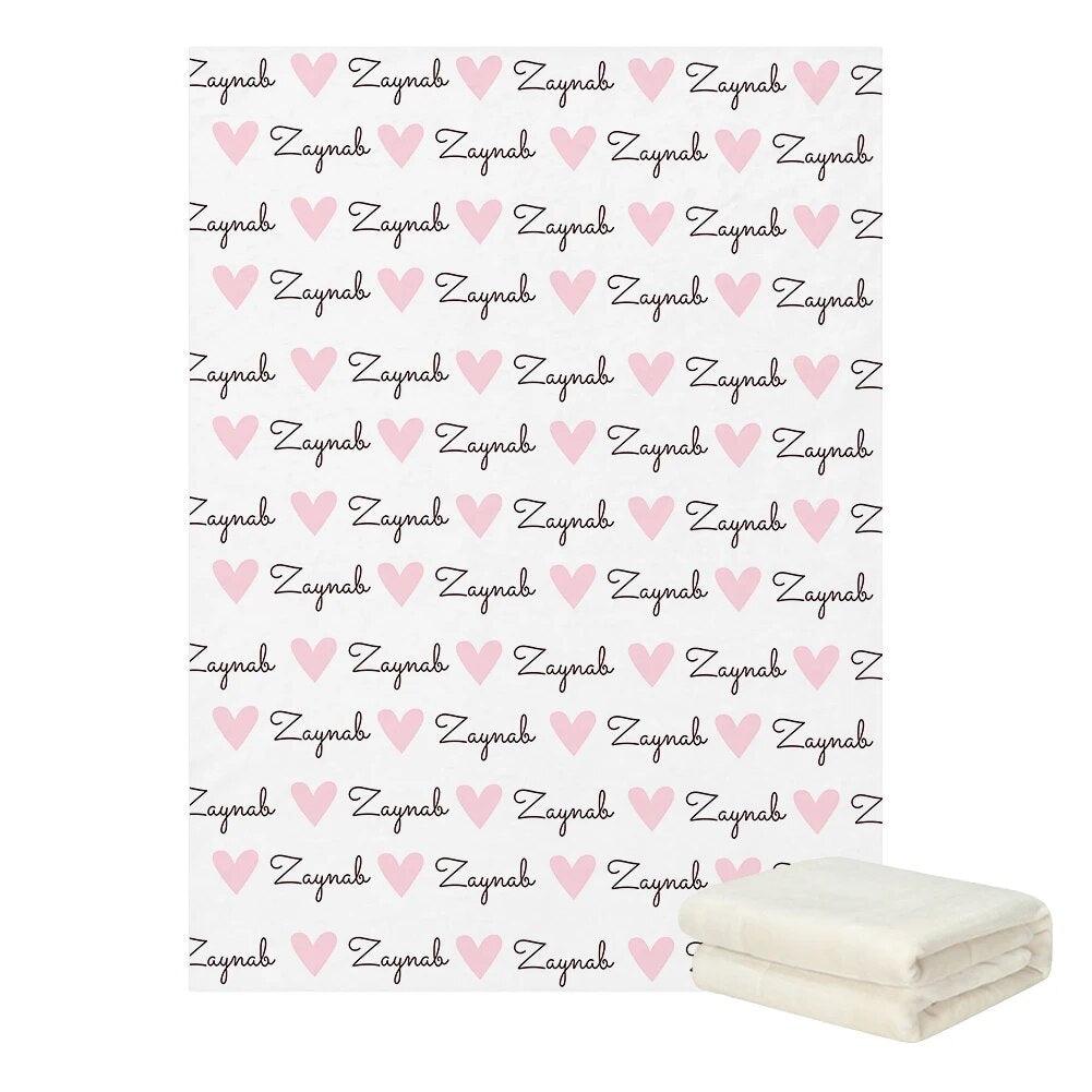 Graphic Name Blanket Personalized Baby Blanket with Bold Design