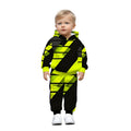 Boy Hooded Sweatshirt And Pants Outfit With Two Toned Colorblock Style