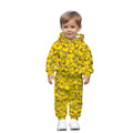 Boys Hooded Sweatsuit Set With Duck Print Romper And Matching Pants