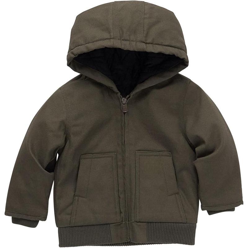 Insulated Canvas Hooded Jacket Comfortable and Warm Outerwear