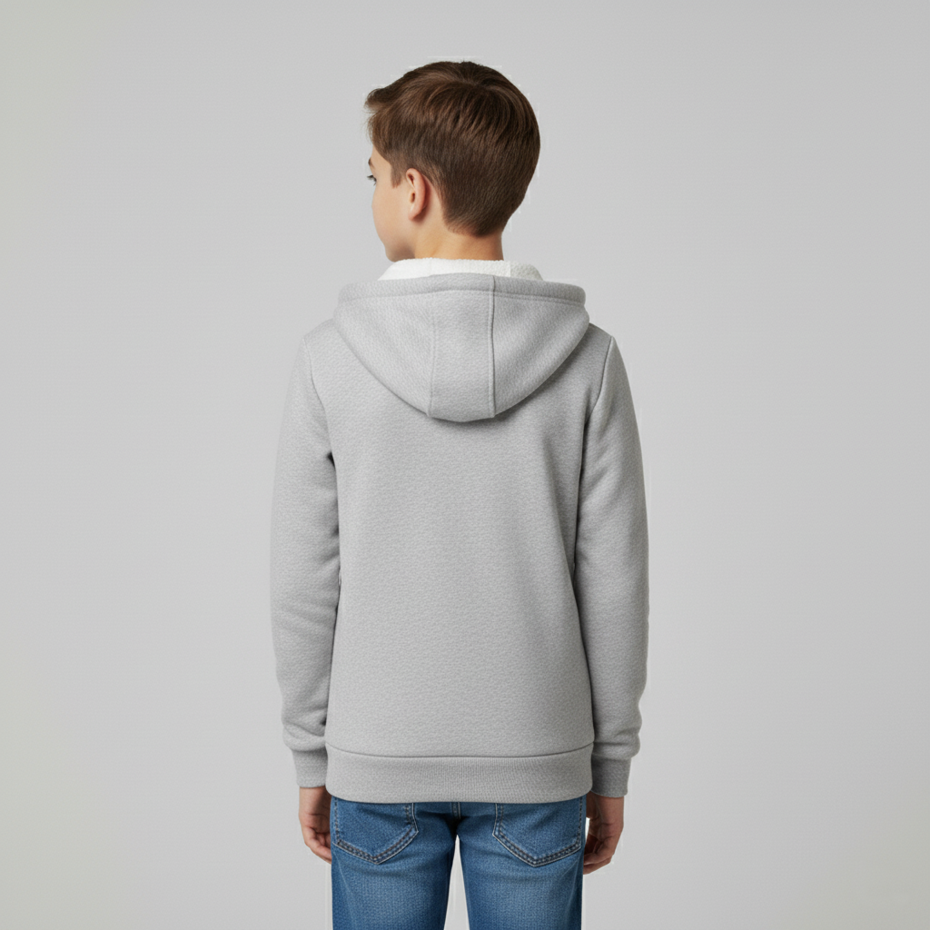 Boys Zip Up Hoodie Sweatshirt With Kangaroo Pockets