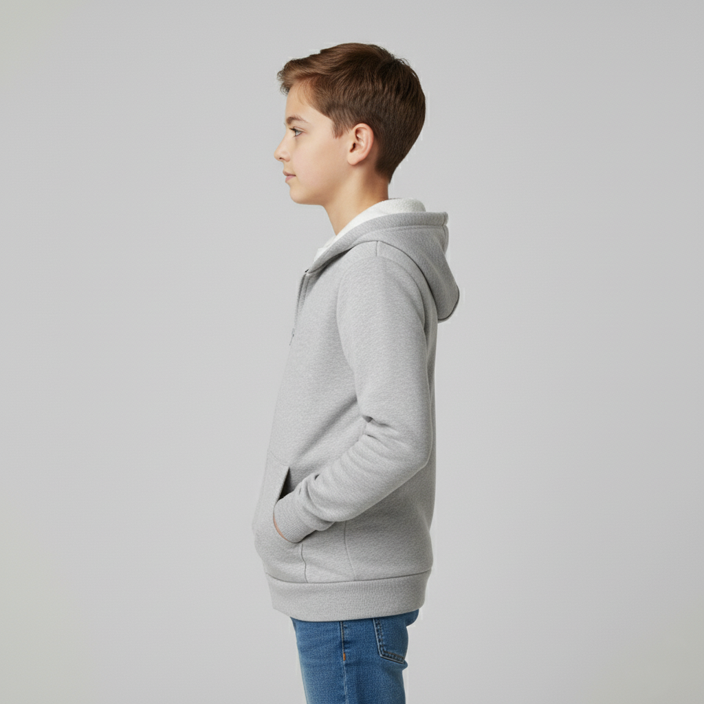 Boys Zip Up Hoodie Sweatshirt With Kangaroo Pockets