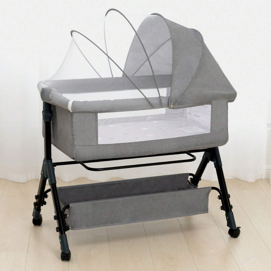 3 In 1 Baby Bassinet Bedside Sleeper With Adjustable Height Crib