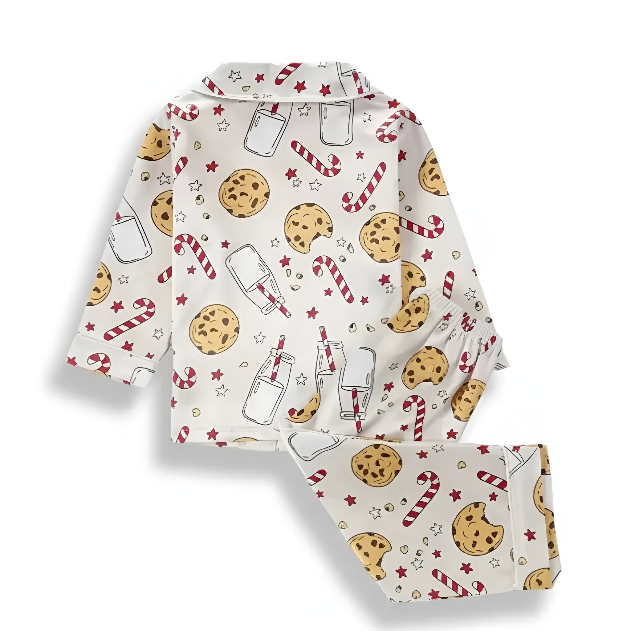 Girls Long Sleeve Cookie Print Pajama Set