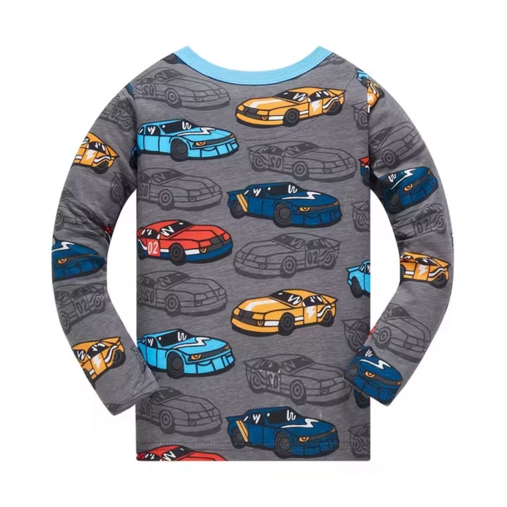 Long Sleeve Pajama Set With Car Design