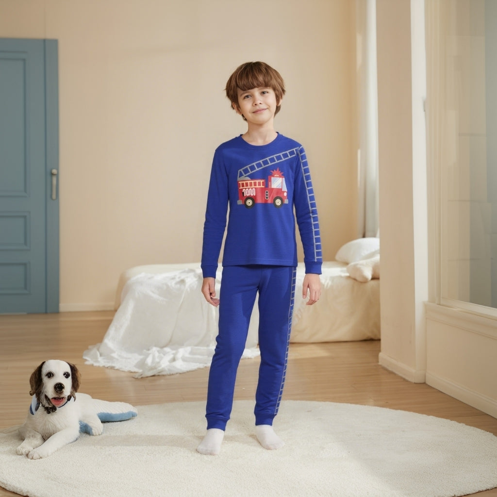 Organic Cotton Digger Truck Pajamas Set