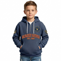 Milwaukee Brewers EST 1969 Kids Baseball Fan Printed Waffle Quarter Zip Hoodie