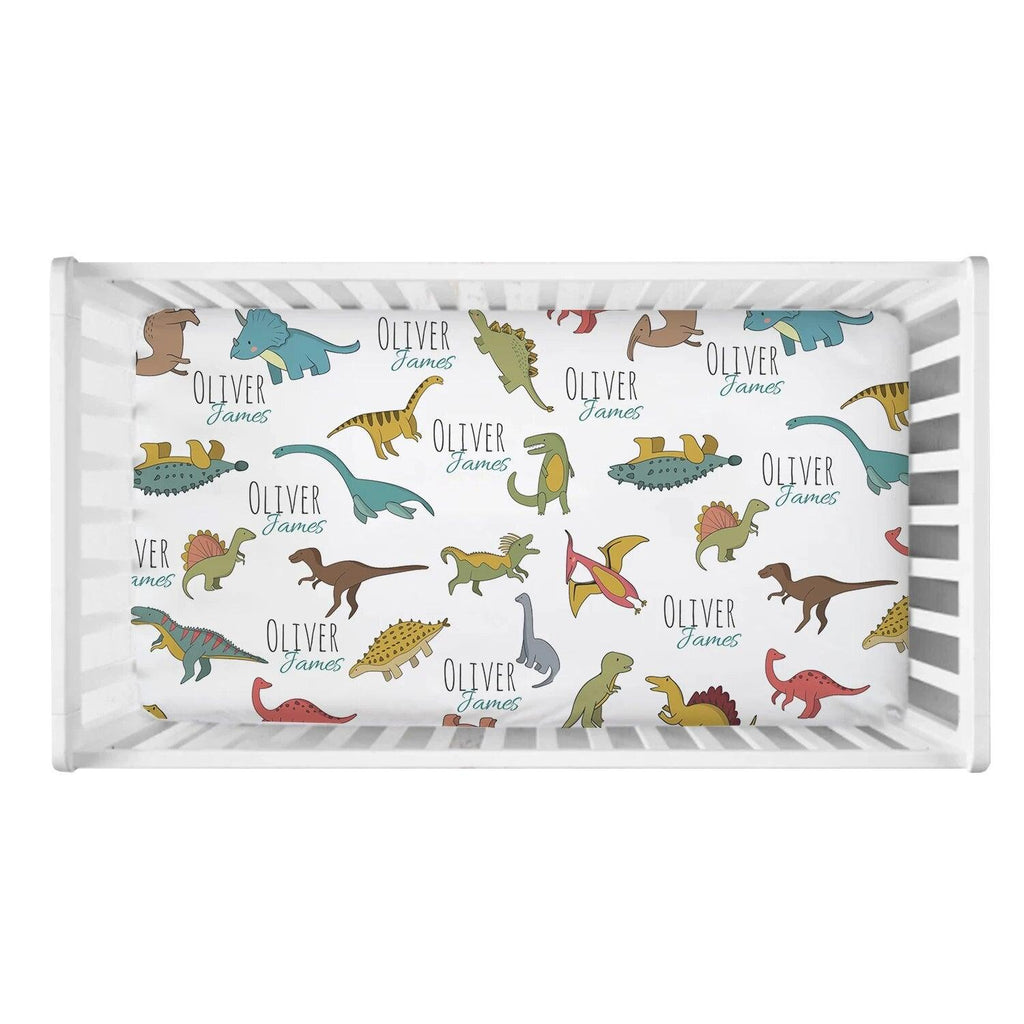 Personalized Dinosaur Crib Bedding