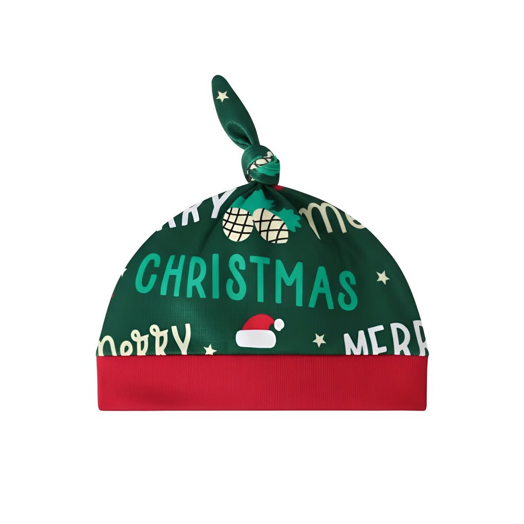 Infant My First Christmas Santa Print Top Pants and Hat 3 Piece Set
