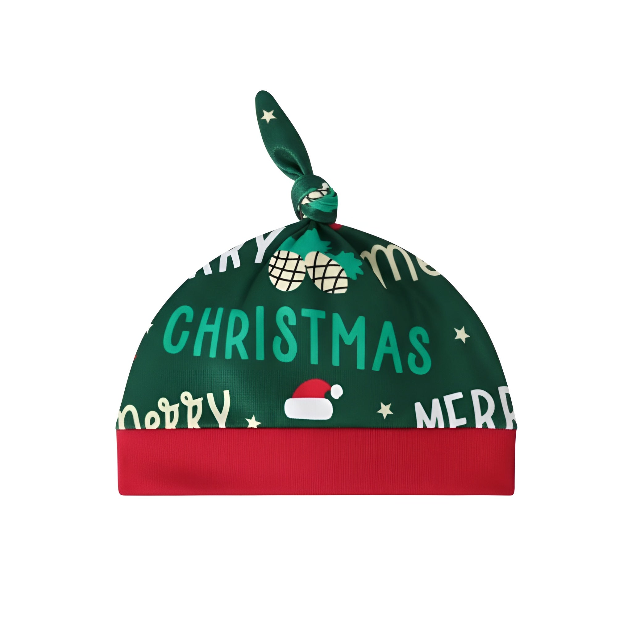 Infant My First Christmas Santa Print Top Pants and Hat 3 Piece Set