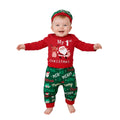Infant My First Christmas Santa Print Top Pants and Hat 3 Piece Set