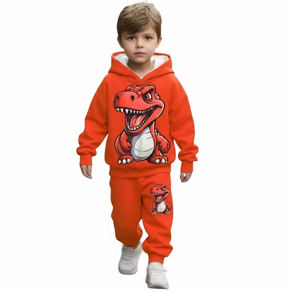 Boys Dinosaur Printed Hoodie And Sweatpants Set