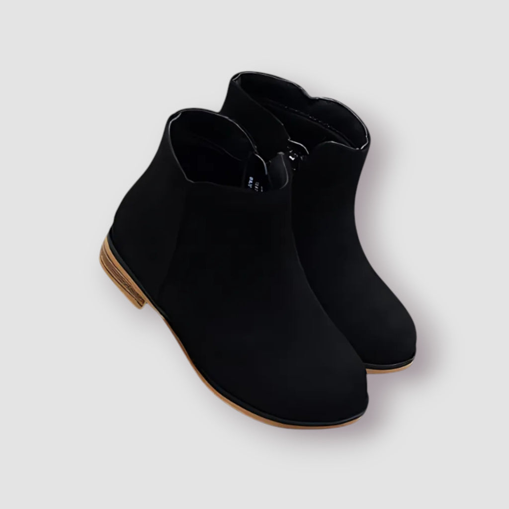 Toddlers Suede Zipper Boots