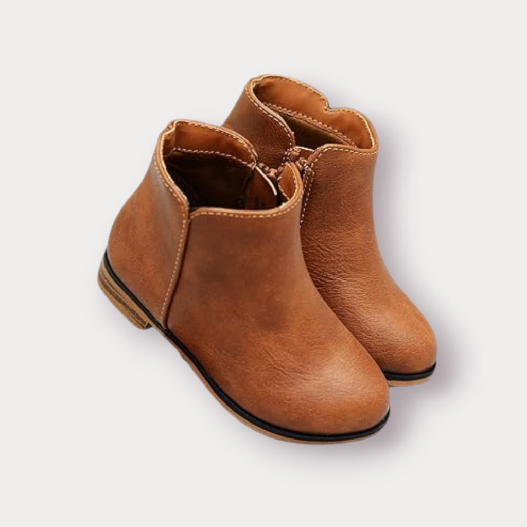 Toddlers Suede Zipper Boots