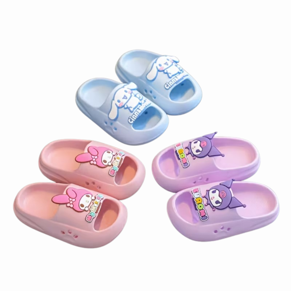 Baby Girls Soft EVA Slides With Cartoon Design