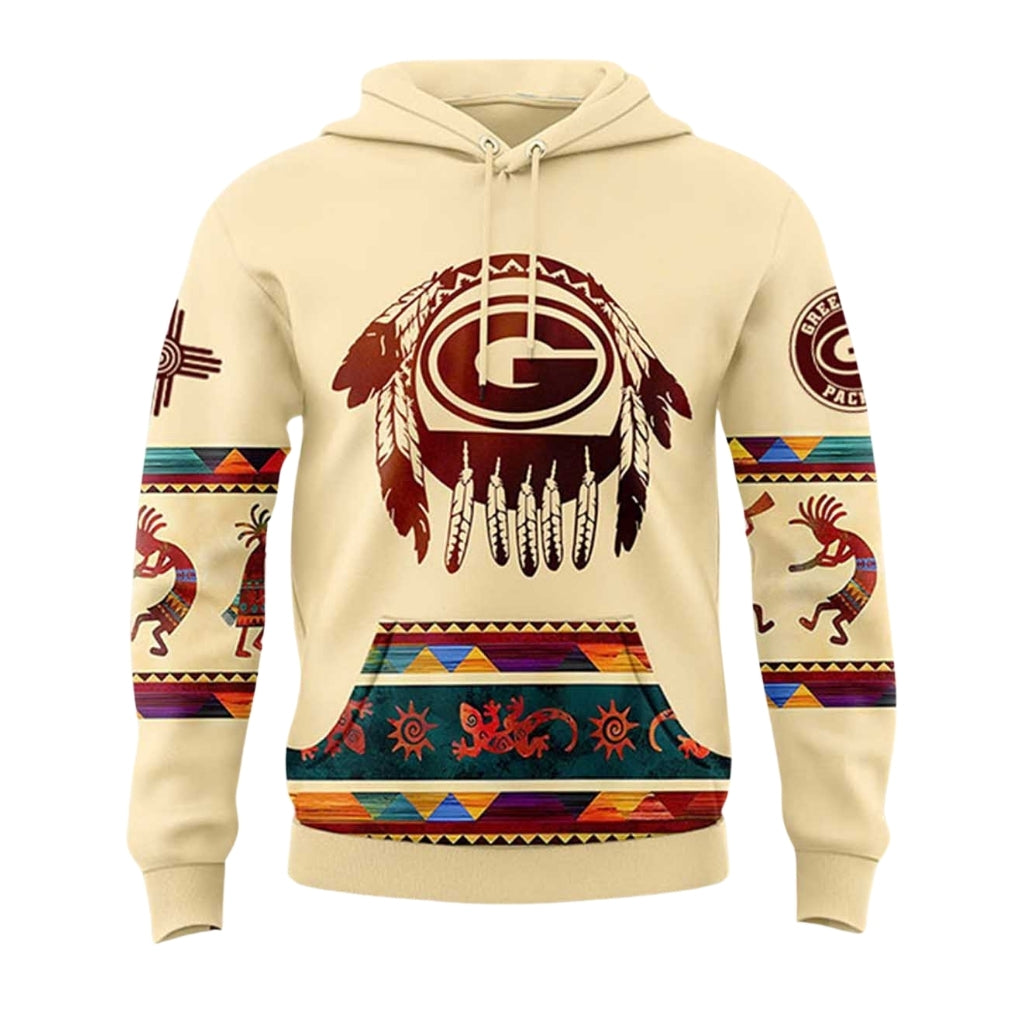 Green Bay Packers Football Themed Graphic Kids Hoodie