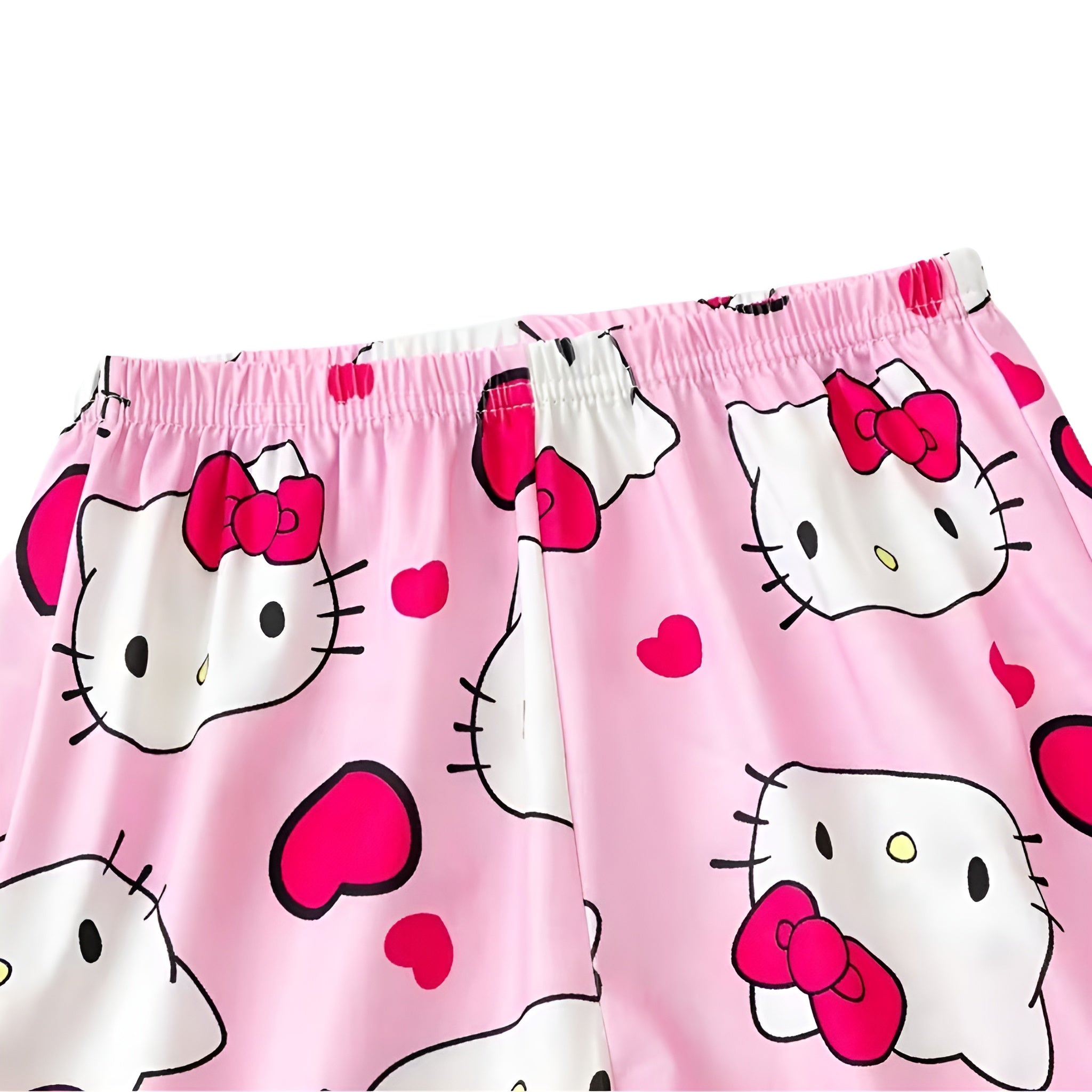 Girls Pajama Set With Kitty Design