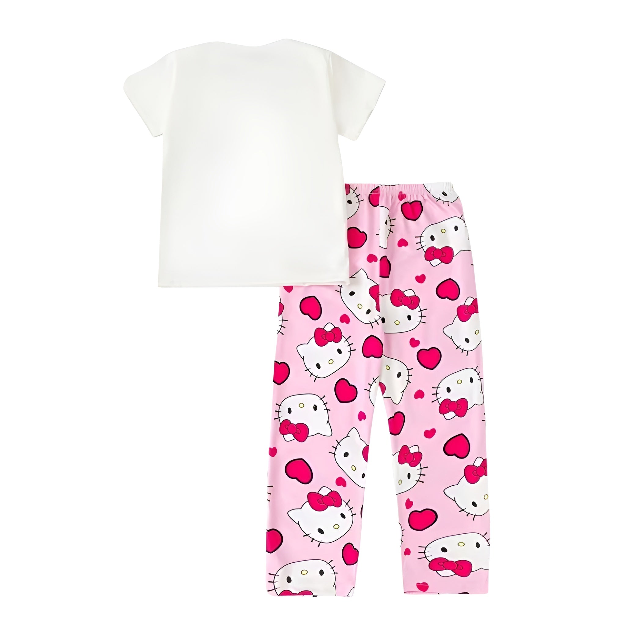 Girls Pajama Set With Kitty Design