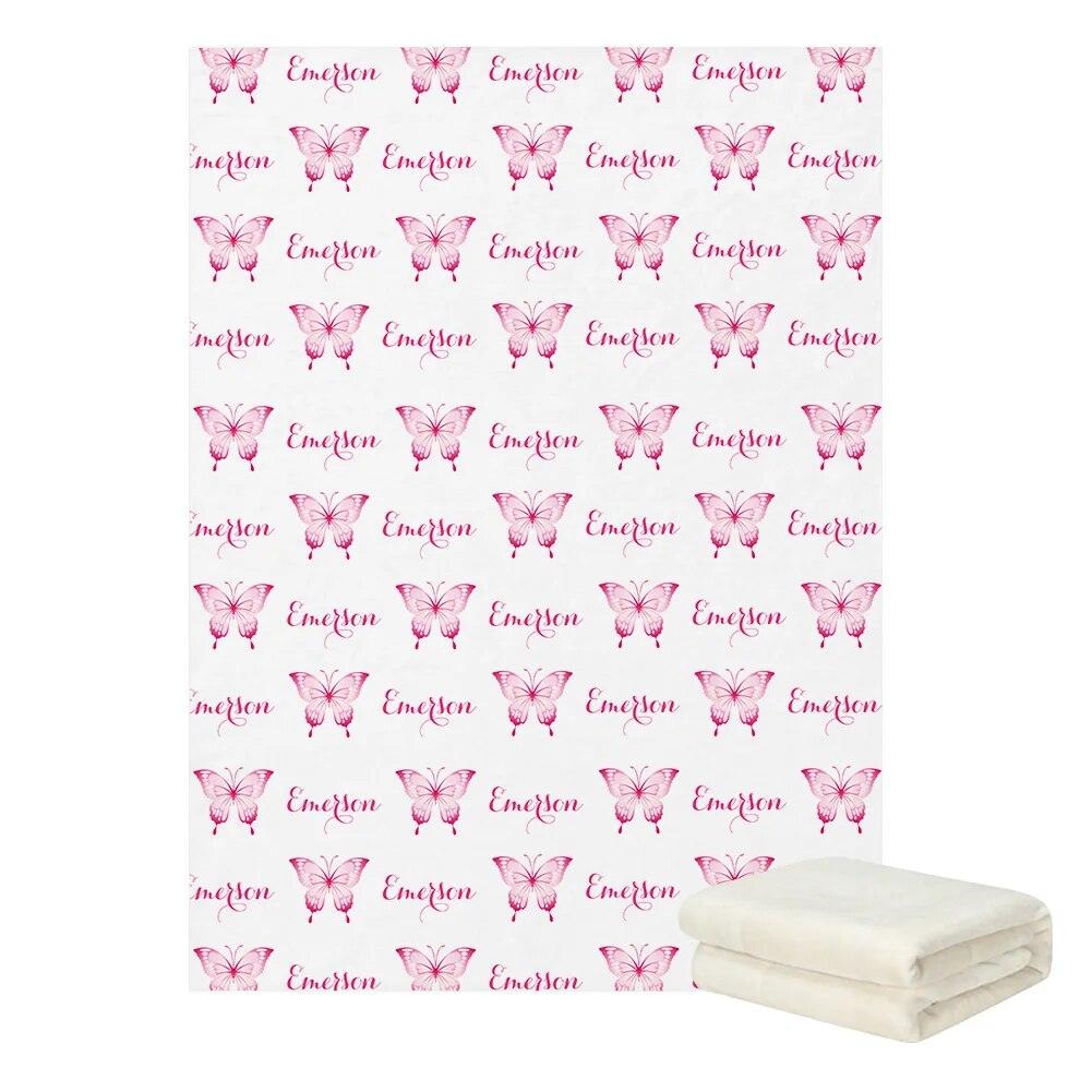 Personalized Butterfly Name Blanket