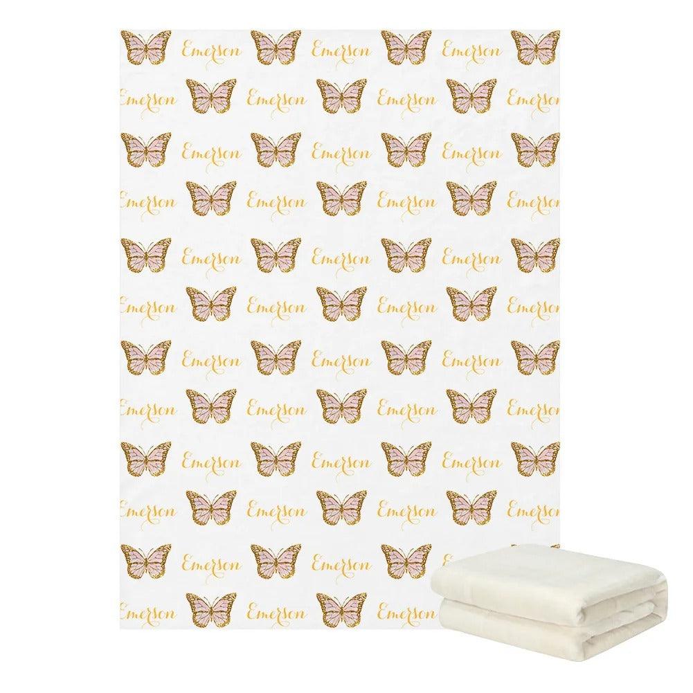 Personalized Butterfly Name Blanket
