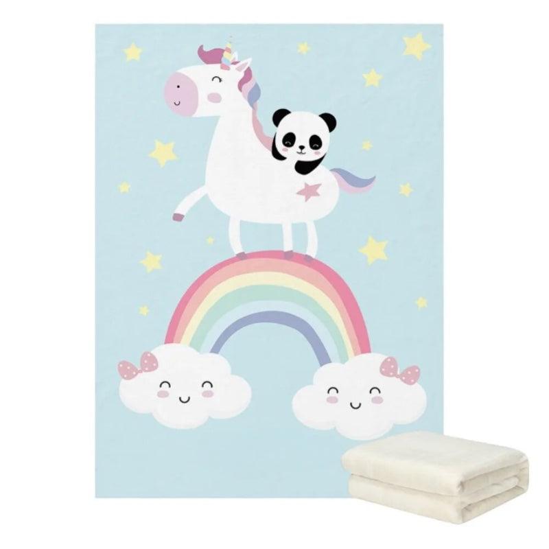 Personalized Unicorn Panda Blanket