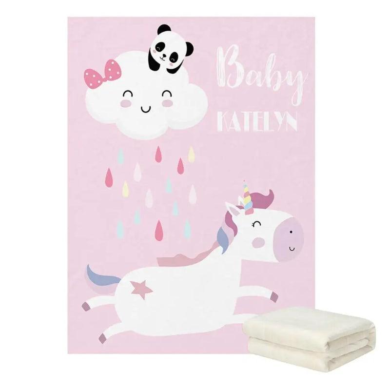 Personalized Unicorn Panda Blanket