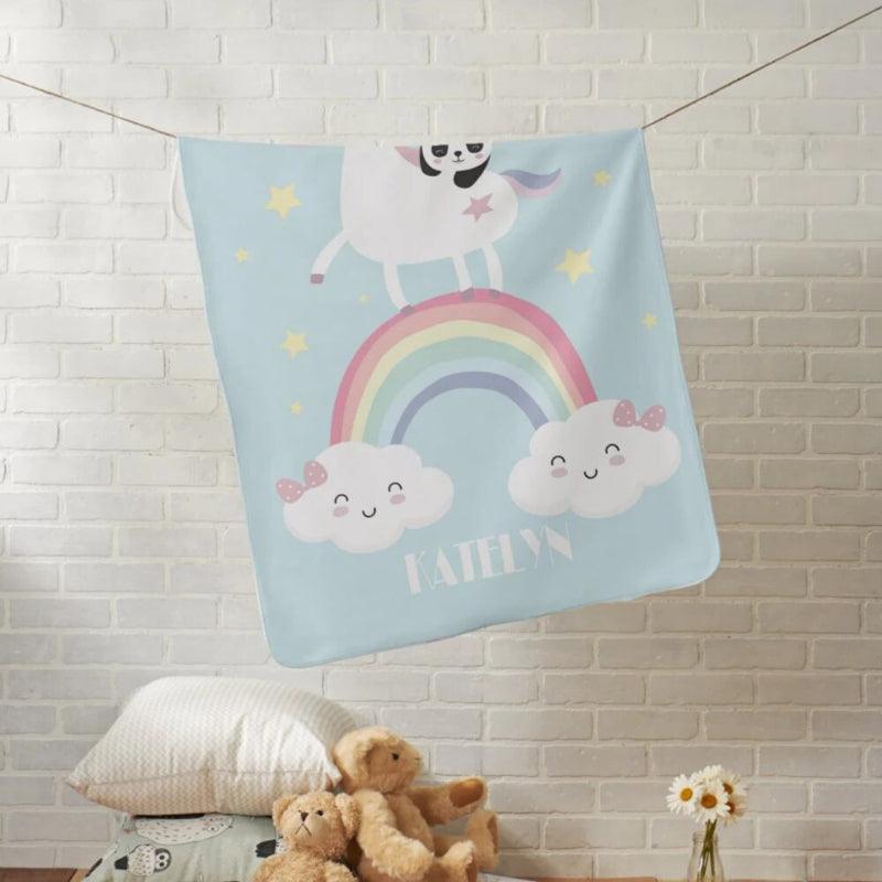 Personalized Unicorn Panda Blanket