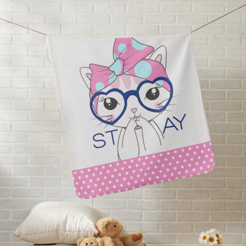 Cat Fleece Blanket Personalized Coral Throw for Pampered Pets