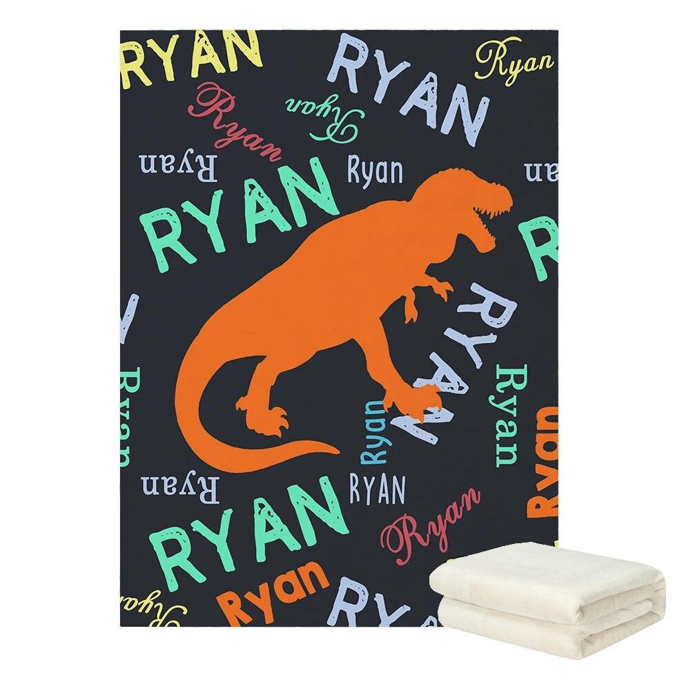 Personalized Dinosaur Bedding Blanket