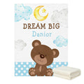 Personalized Bear Name Blanket Soft, Custom Baby Gift