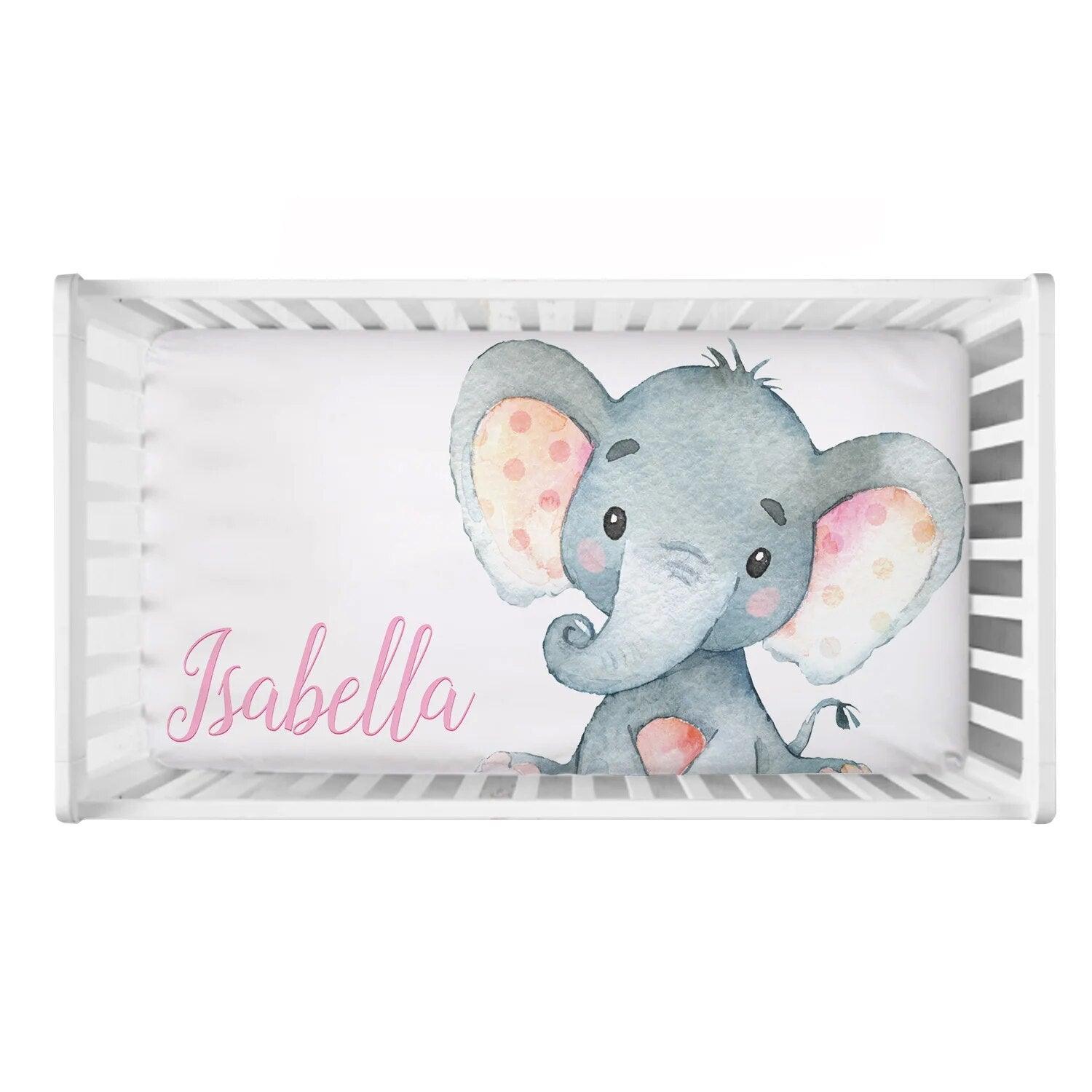 Personalized Elephant Crib Set