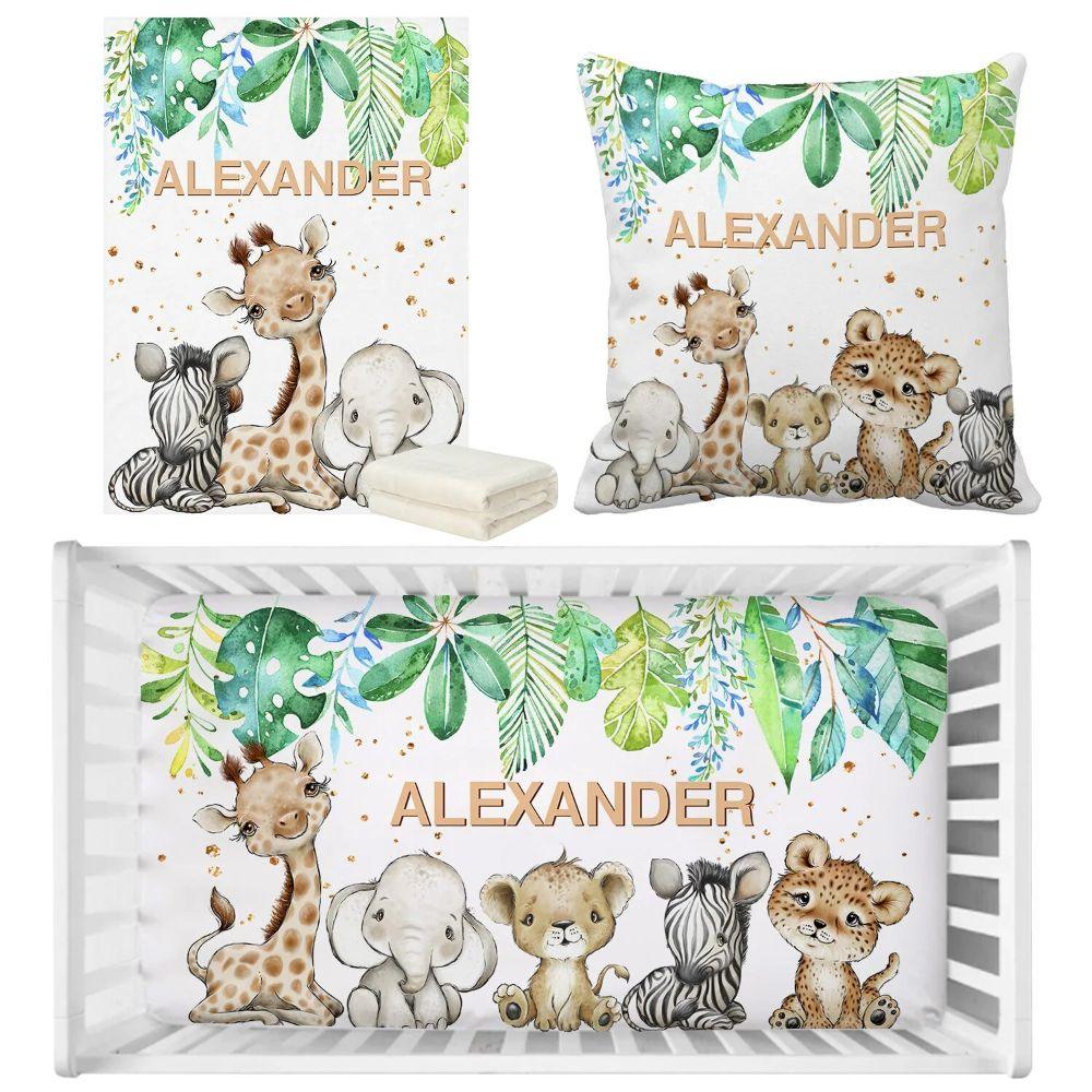 Personalized Jungle Bedding Set