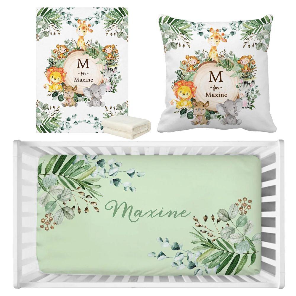 Custom Name Jungle Theme Bedding Set